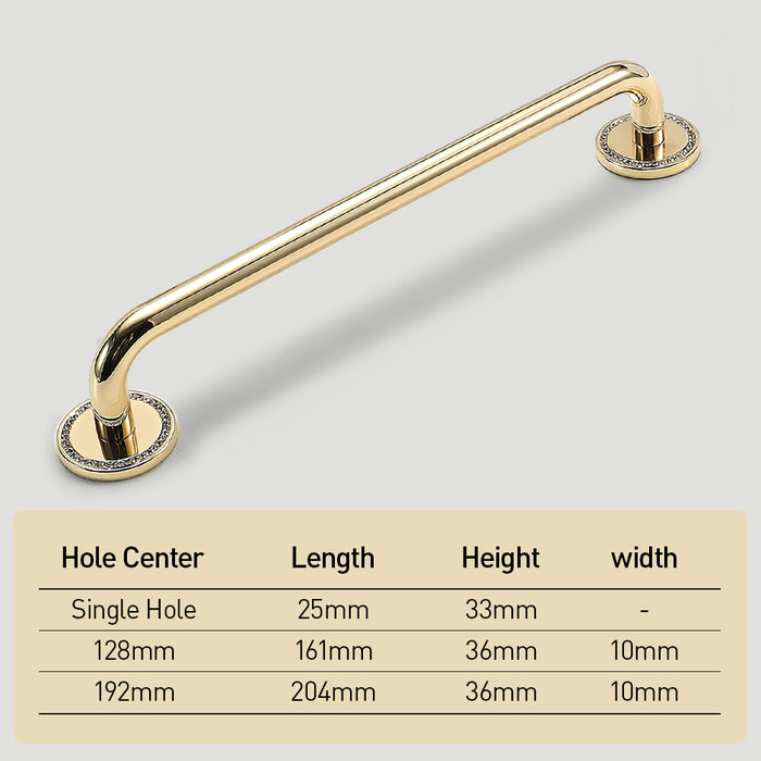 Simple Decorative Zinc Gold Alloy Kitchen Cabinet Handles