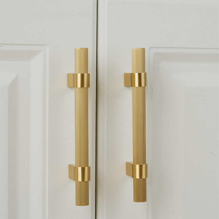 Solid Brass Knurled Hardware Kitchen Cabinet Pull