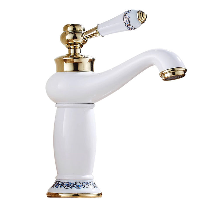 Retro Solid Brass Single Hole Bathroom Faucet