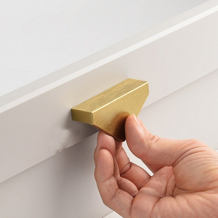 A Pair of Modern Semi-Circular Gold Kitchen Cabinet Door Handle