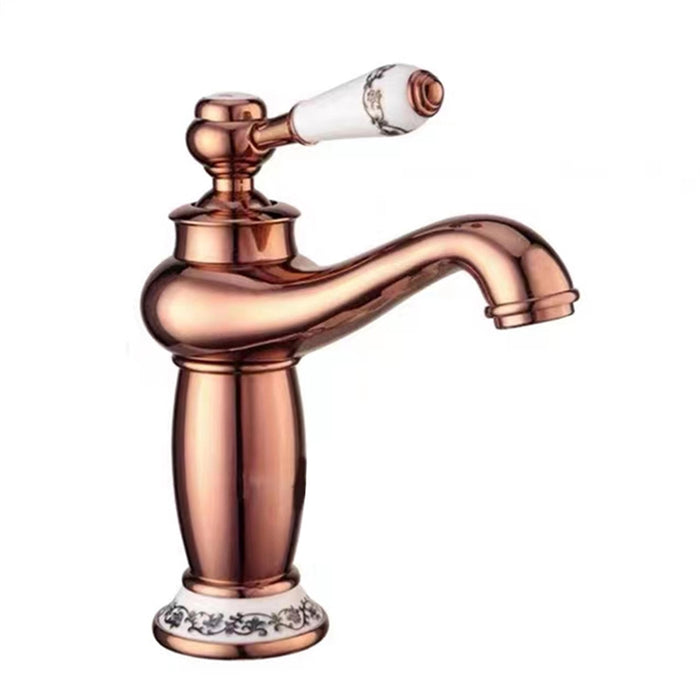 Retro Solid Brass Single Hole Bathroom Faucet