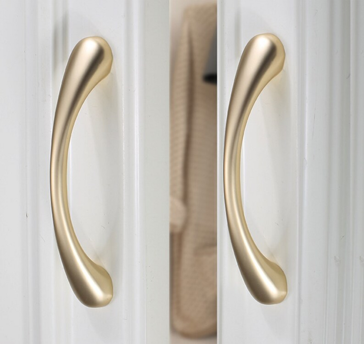 Simple Gold Modern Curved Cabinet Handles