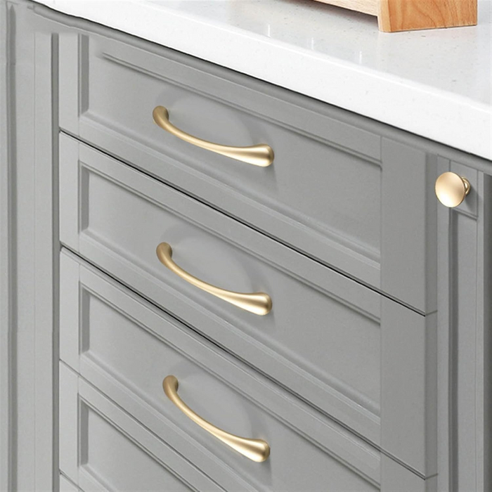 Simple Gold Modern Curved Cabinet Handles