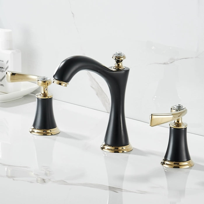 Widespread Three-Hole Copper Bathroom Faucet