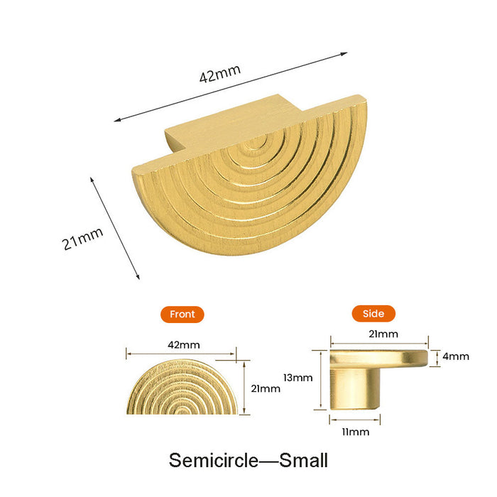 A Pair of Modern Semi-Circular Gold Kitchen Cabinet Door Handle