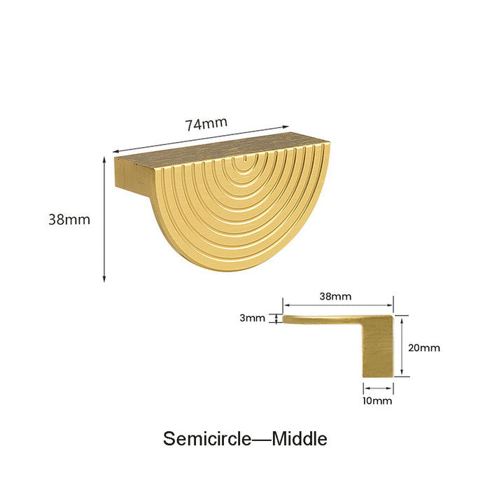 Unique Modern Semi-Circular Gold Kitchen Cabinet Door Handles