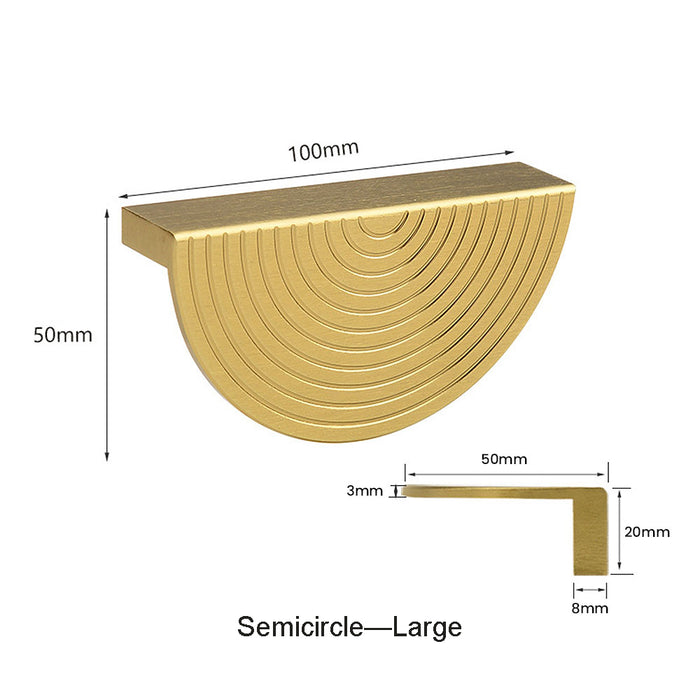 Unique Modern Semi-Circular Gold Kitchen Cabinet Door Handles