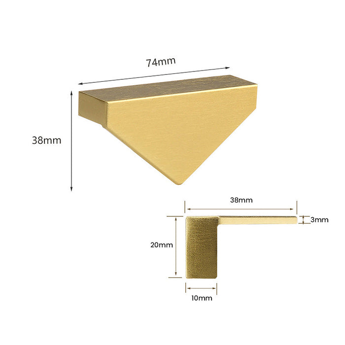 A Pair of Modern Semi-Circular Gold Kitchen Cabinet Door Handle