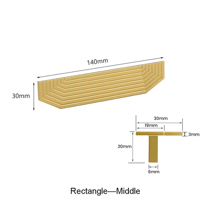 A Pair of Modern Semi-Circular Gold Kitchen Cabinet Door Handle