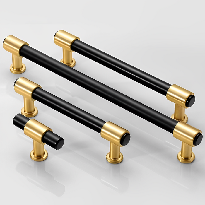 Zinc Alloy Black+Gold Drawer Door Cabinet Pulls