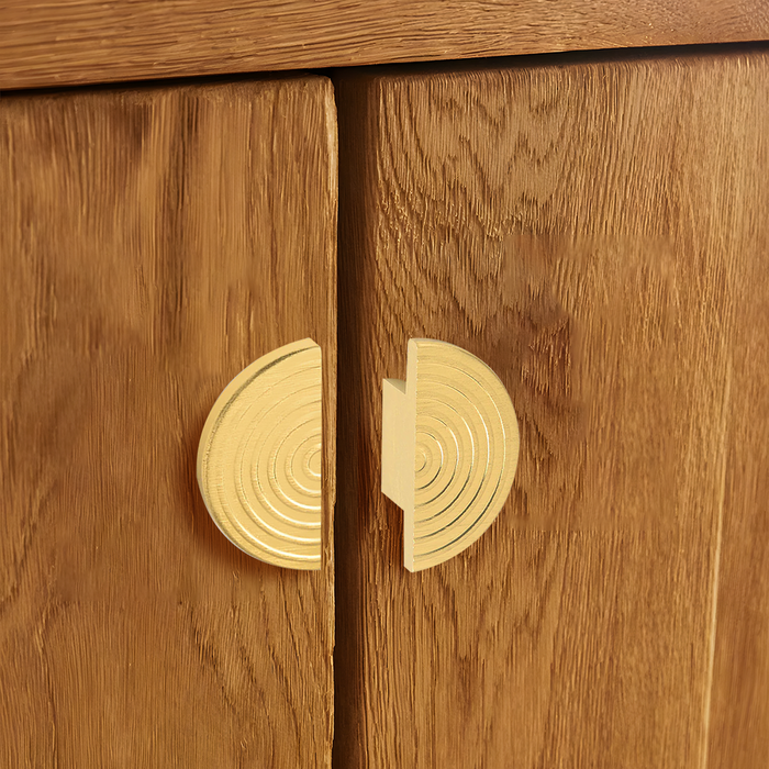 A Pair of Modern Semi-Circular Gold Kitchen Cabinet Door Handle