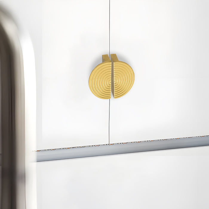 A Pair of Modern Semi-Circular Gold Kitchen Cabinet Door Handle