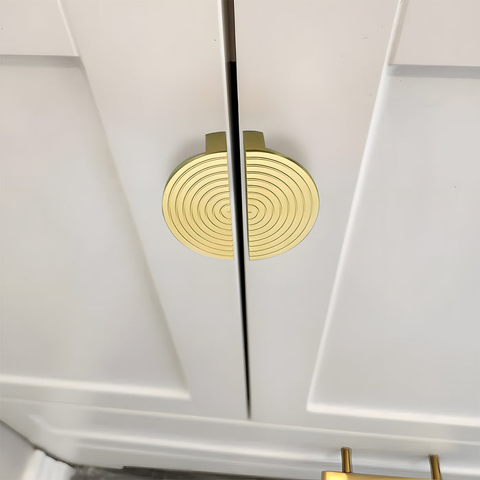 A Pair of Modern Semi-Circular Gold Kitchen Cabinet Door Handle