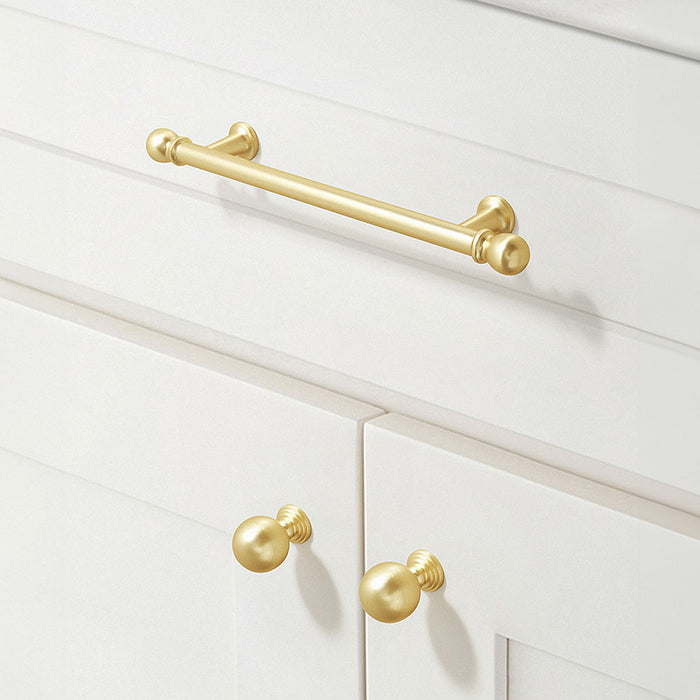 Modern Zinc Alloy Matte Gold Brass Drawer Cabinet Handle