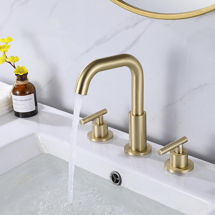 2 Handles 3-Hole Brass Bathroom Faucet