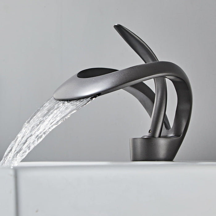 Widespread Single Handle Waterfall Bathroom Sink Faucet