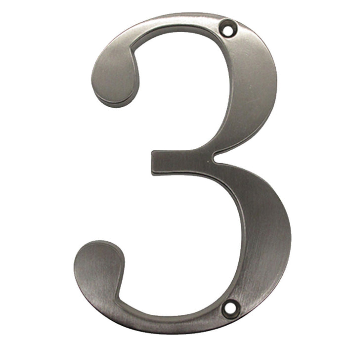 4 Inch Modern Zinc Alloy Silver House Number Signs -Homdiy