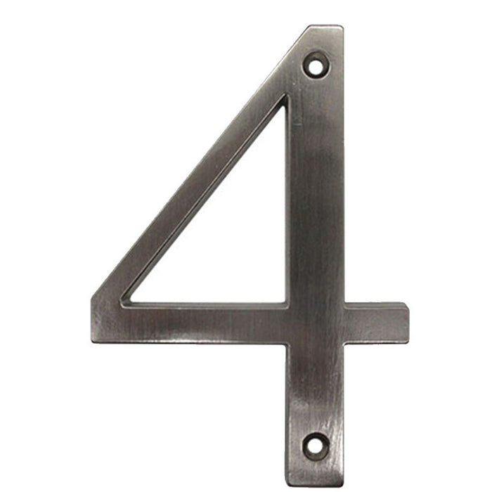 4 Inch Modern Zinc Alloy Silver House Number Signs -Homdiy