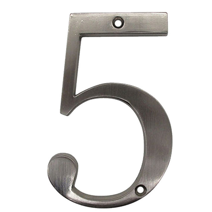 4 Inch Modern Zinc Alloy Silver House Number Signs -Homdiy