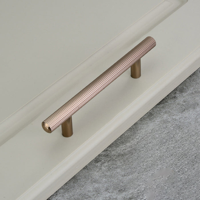 Minimalist Aluminum Alloy Knurled Cabinet Handle For Furniture