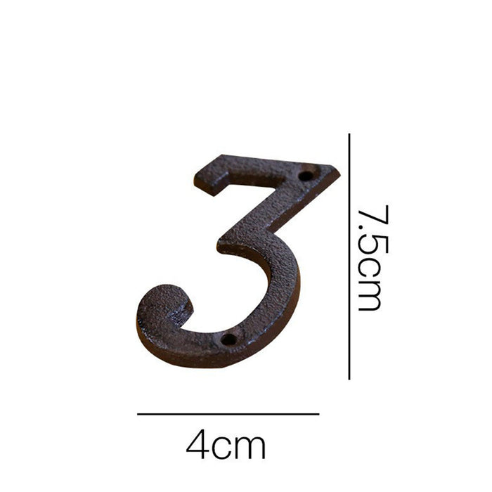 3 Inch Antique Cast Wrought Iron House Door Numbers -Homdiy