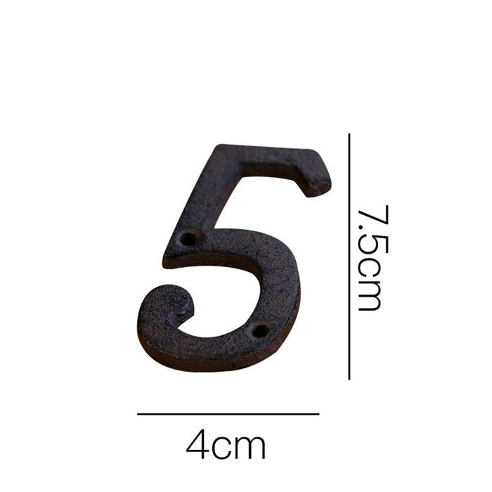 3 Inch Antique Cast Wrought Iron House Door Numbers -Homdiy