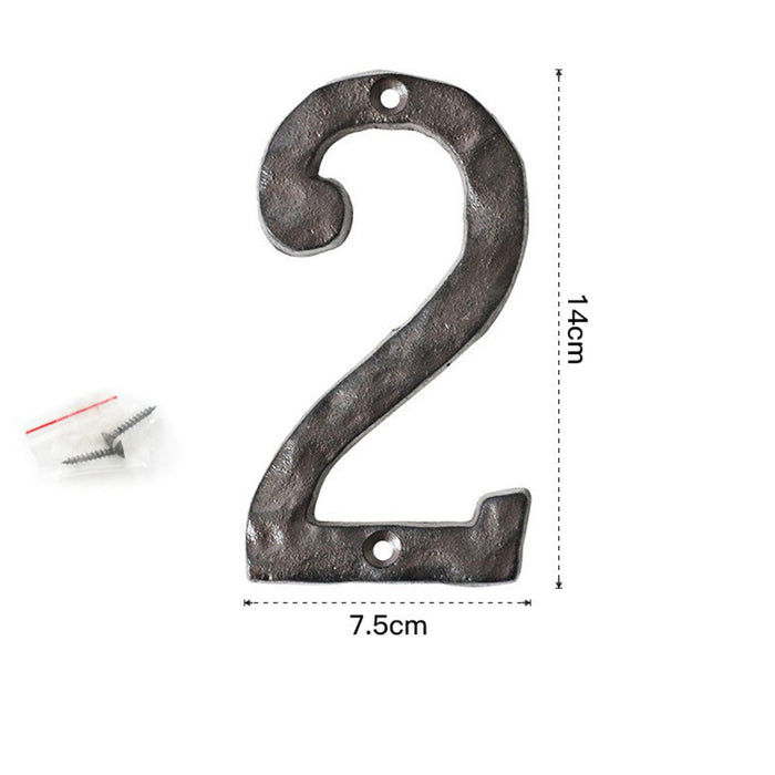 5 Inch Antique Cast Wrought Iron House Door Numbers -Homdiy