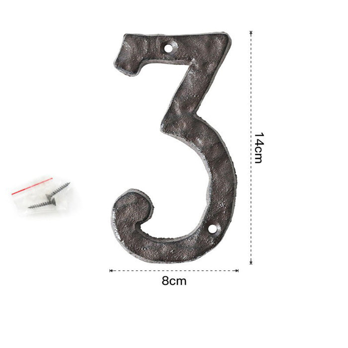 5 Inch Antique Cast Wrought Iron House Door Numbers -Homdiy