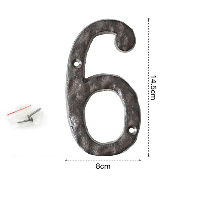 5 Inch Antique Cast Wrought Iron House Door Numbers -Homdiy