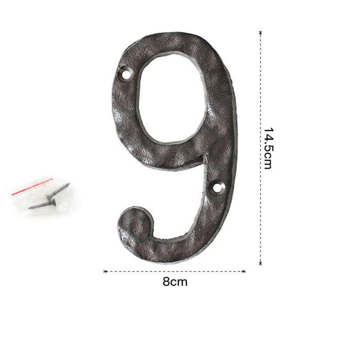 5 Inch Antique Cast Wrought Iron House Door Numbers -Homdiy