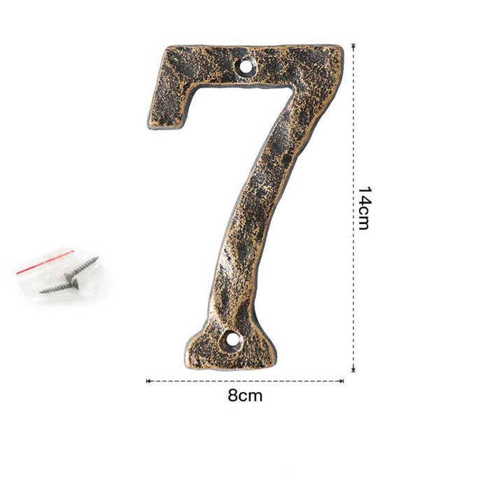 5 Inch Antique Cast Wrought Iron House Door Numbers -Homdiy