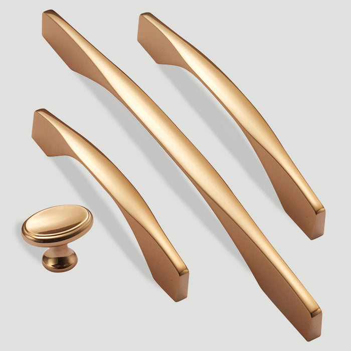 Stylish Luxurious Gold Zinc Alloy Kitchen Cabinet Handles And Knobs