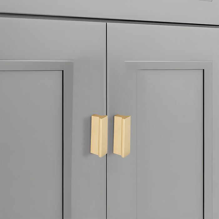 brass gold edge handles for grey cabinets