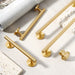 T shaped brass gold cabinet handles