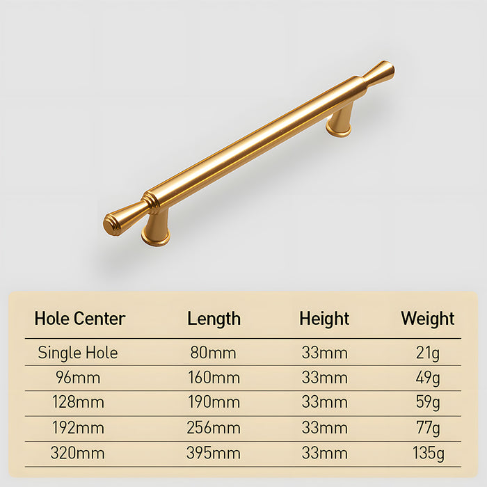 Modern Simple Gold Aluminum Alloy Kitchen Drawer Handle