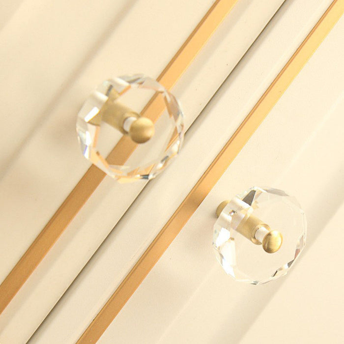 Modern Crystal Brass Kitchen Cabinet Knobs