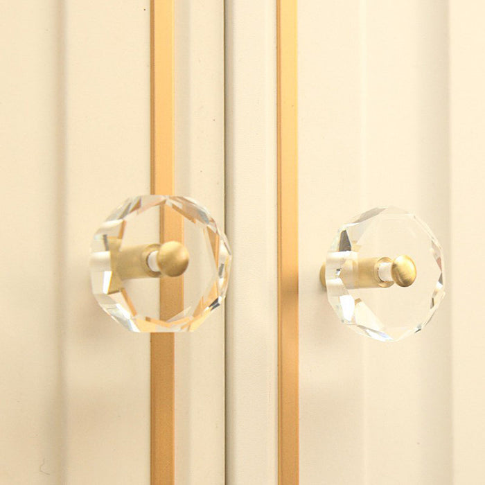 Modern Crystal Brass Kitchen Cabinet Knobs