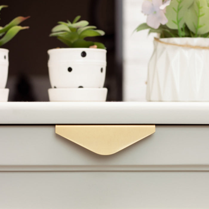 Triangle Modern Brass Gold Kitchen Cabinet Edge Pulls