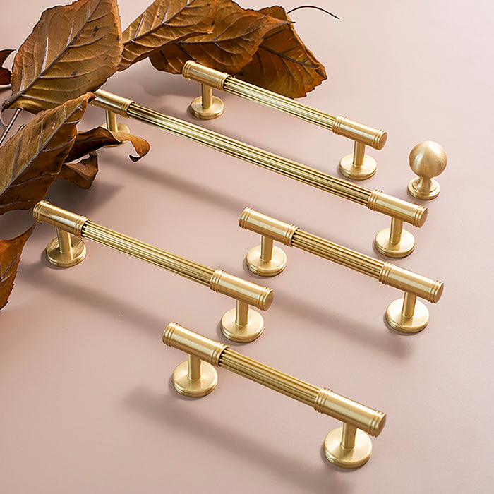 Modern French Solid Brass Cabinet Handles