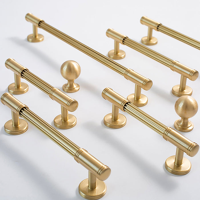 Modern French Solid Brass Cabinet Handles