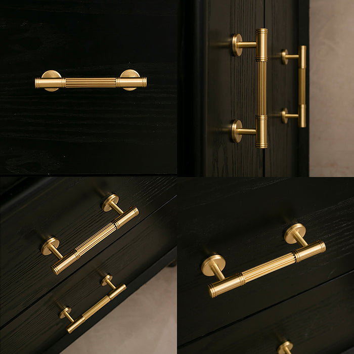 Modern French Solid Brass Cabinet Handles