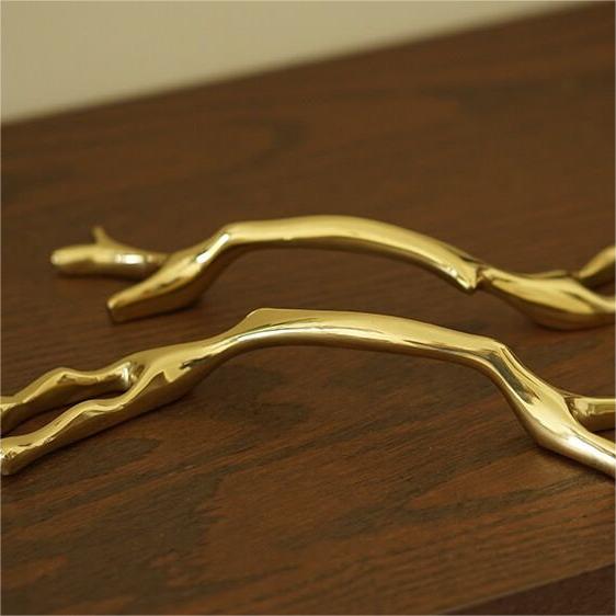 Goldenwarm Shiny Gold Branches Cabinet Handles And Drawer Pulls