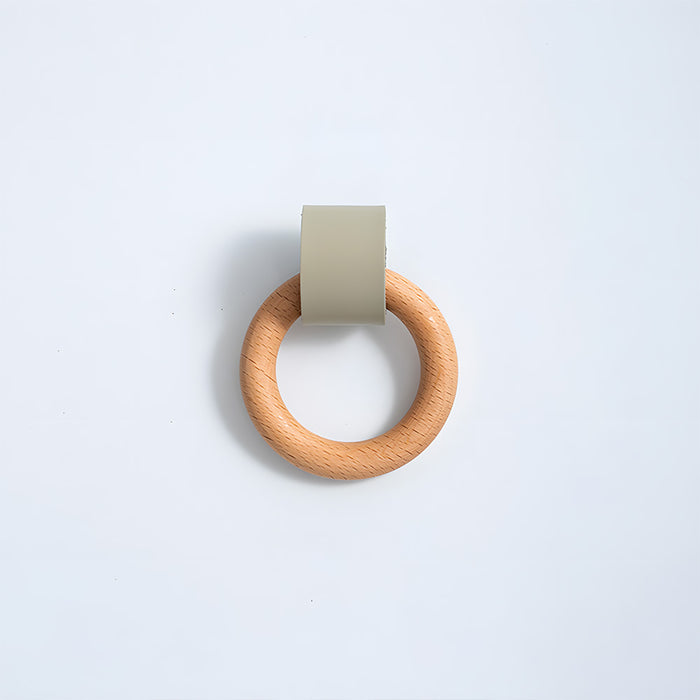 wood ring leather knob