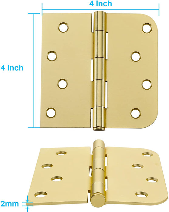 3 Pack Brass Hinges Gold Door Hinges 4in Door Hinges for Interior Doors