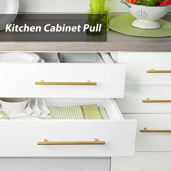 15 Pcs Stainless Steel Drawer Handles,108mm Hole Centres Gold Cabinet Cupboard  Handles Square