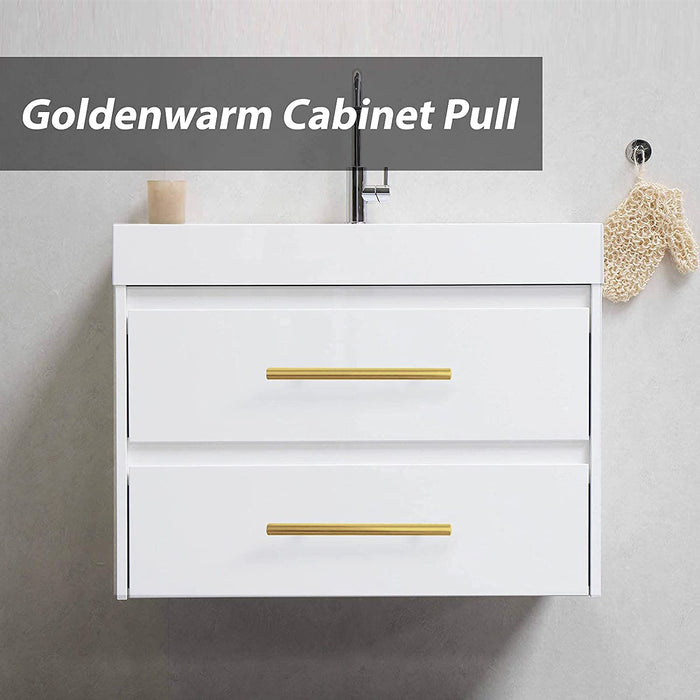 goldenwarm 15 Packs Brushed Gold Drawer Pulls 3in Brushed Brass Cabinet  Pulls Door Handle Gold Cabinet Hardware Door Knobs 5in Overall Length